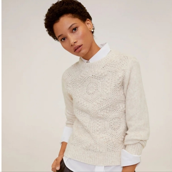 Mango Openwork Knit Sweater Size XS - Picture 1 of 12